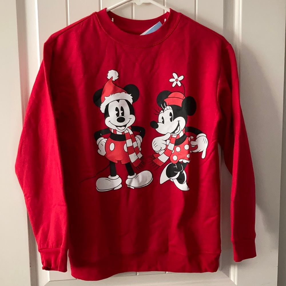 Juniors Large Mickey & Minnie Mouse winter sweatshirt